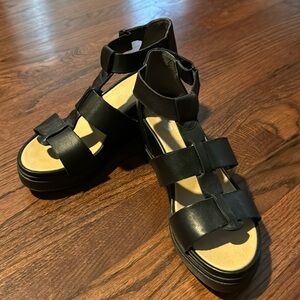 Leather Platform Sandals